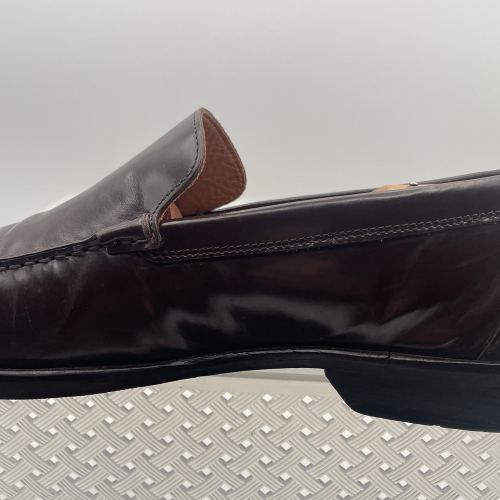 COACH Men's Leather Brown Burgundy Moc Toe Venetian Loafers US 11D Made in Italy - Picture 8 of 12